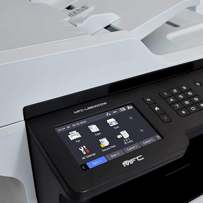 Brother Color MFC-L8900CDW Wireless All-in-One Laser Printer for Home Office - Print Copy Scan Fax - 33 ppm, 2400 x 600 dpi, 5" Touchscreen LCD, Auto Duplex Printing, 70-Sheet ADF, NFC, Ethernet