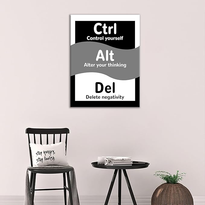 Motivational Canvas Wall Art Poster Print Inspirational Quotes Home Decor Positive Theme Sign Picture Painting Artwork for Modern Bedroom Office Workplace Gym Classroom Ready to Hang [18''Hx24''W]