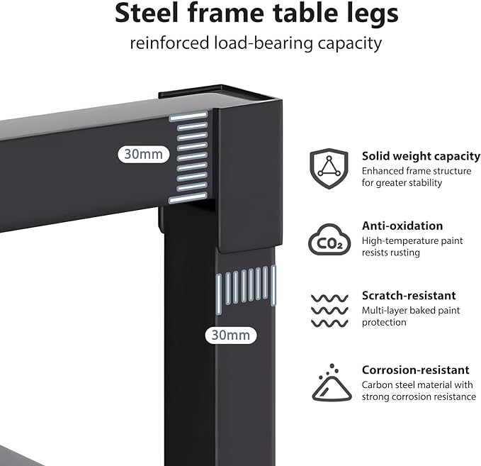 DlandHome 71 inches X-Large Computer Desk, Composite Wood Board, Decent and Steady Home Office Desk/Workstation/Table,Black,23.6Wide