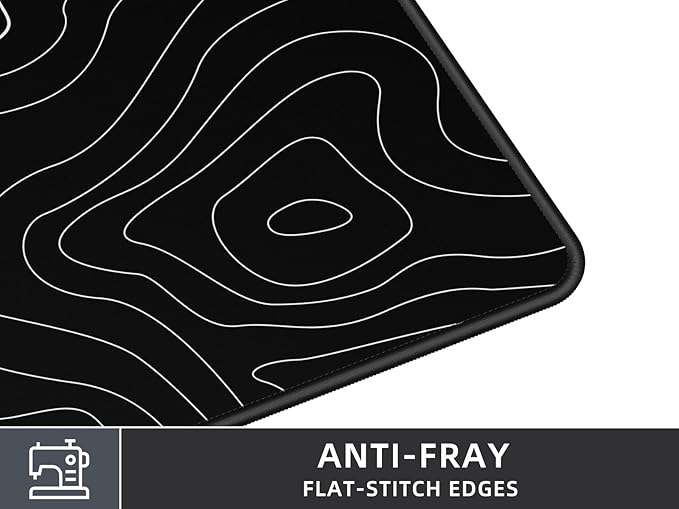 Extra Large Gaming Mouse Pad with Black Topographic, XXL Mousepad, Big Mouse Mat Desk Pad, Non Slip Keyboard Pad for Gaming Computer Laptop PC Office Desk Accessories