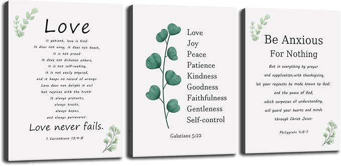 Inspirational Canvas Wall Art Be Anxious for Nothing Motivational Love is Patient Love is Kind Quote Canvas Print Positive Canvas Painting Christian Poster Office Wall Decor Framed[36''Wx 16''H]