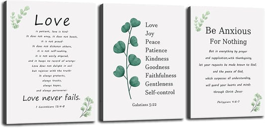 Inspirational Canvas Wall Art Be Anxious for Nothing Motivational Love is Patient Love is Kind Quote Canvas Print Positive Canvas Painting Christian Poster Office Wall Decor Framed[36''Wx 16''H]