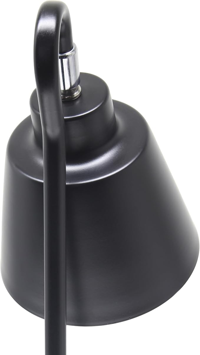 Simple Designs LD1079-BLK 16" Sleek Essentials Metal Looped Desk Task Lamp with Adjustable Shade, for Office, Desk, Nightstand, Dorm, Black