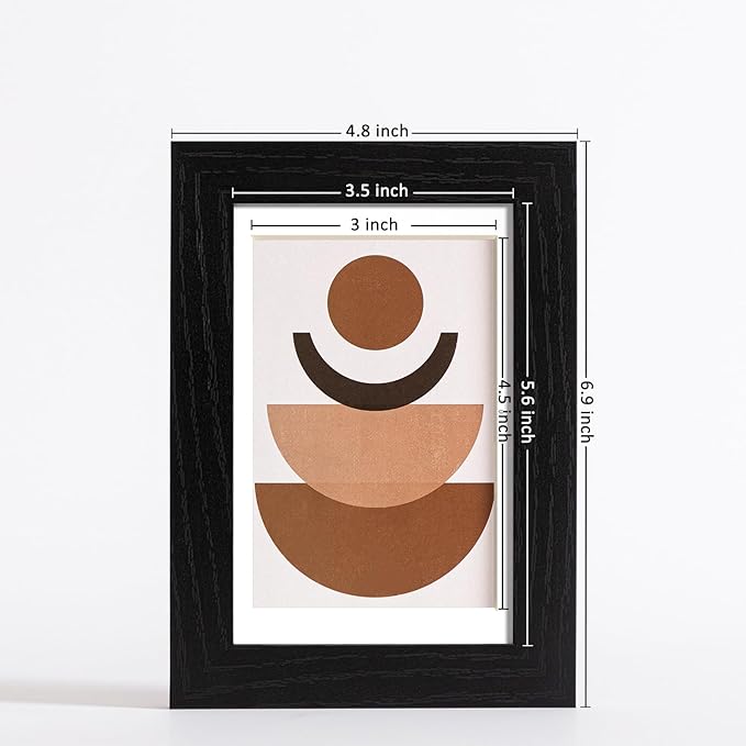 eletecpro 4x6 Picture Frames Set of 10, Picture Frame Collage Wall Decor Display 3.5x5 Photo With Mat or 4x6 without Mat, Home Decor Gallery Frame for Table Top or Wall Mounting, Black