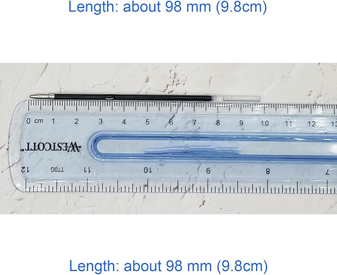 MengRan 3.85'' Ballpoint Ink Pen Refills for Click Pens, 1 mm Medium Point Tip, (Refills-Blue ink-10Pcs)