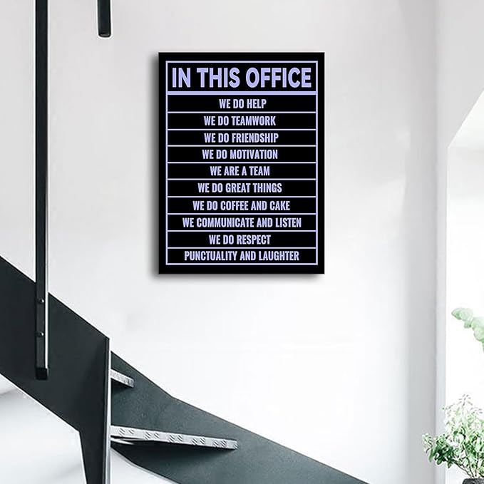 Motivational Canvas Wall Art In This Office Motivational Poster Print Quotes Positive Theme Picture Painting Wall Decor Artwork for Modern Bedroom Office Workplace Gym Ready to Hang [18''Hx24''W]