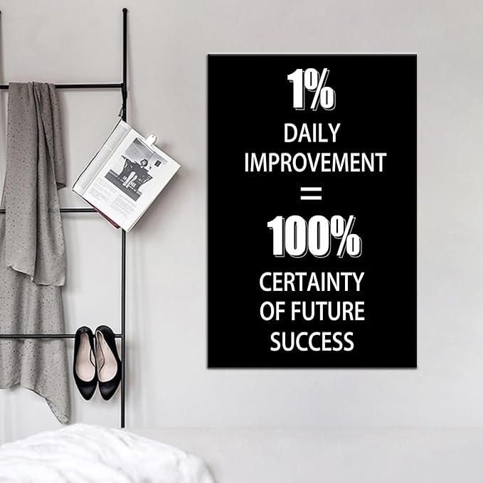 Positive Inspirational Entrepreneur Quotes Wall Art Motivational Poster print on Canvas Modern Inspiring Picture Artwork for Home Office wall Decoration Stretched and Framed [24''Wx36''H]