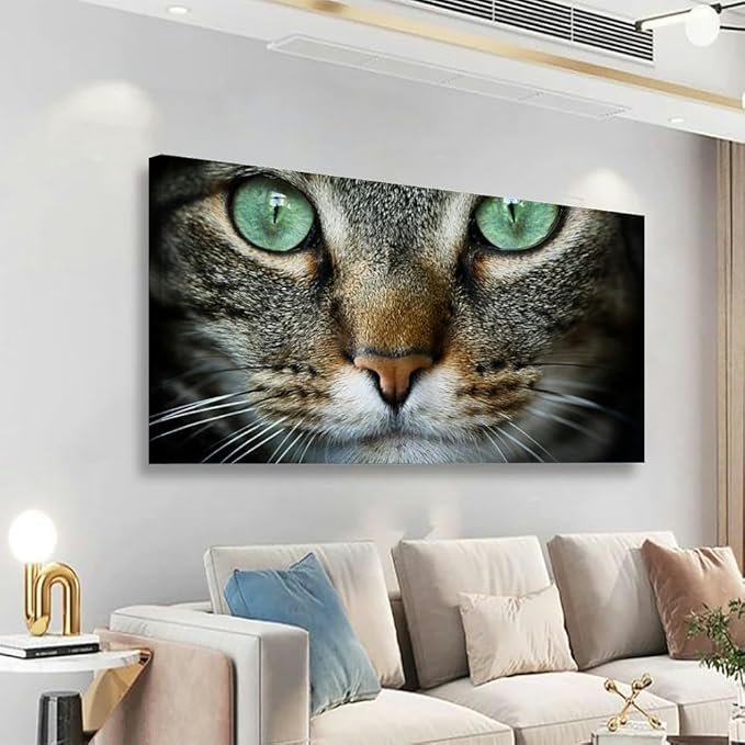 TIGTMULERLY Wall Art Frame Gallery Wall Decor Feline Modern Canvas Prints Artwork for Living Room Bedroom Office Kitchen 48x24Inch