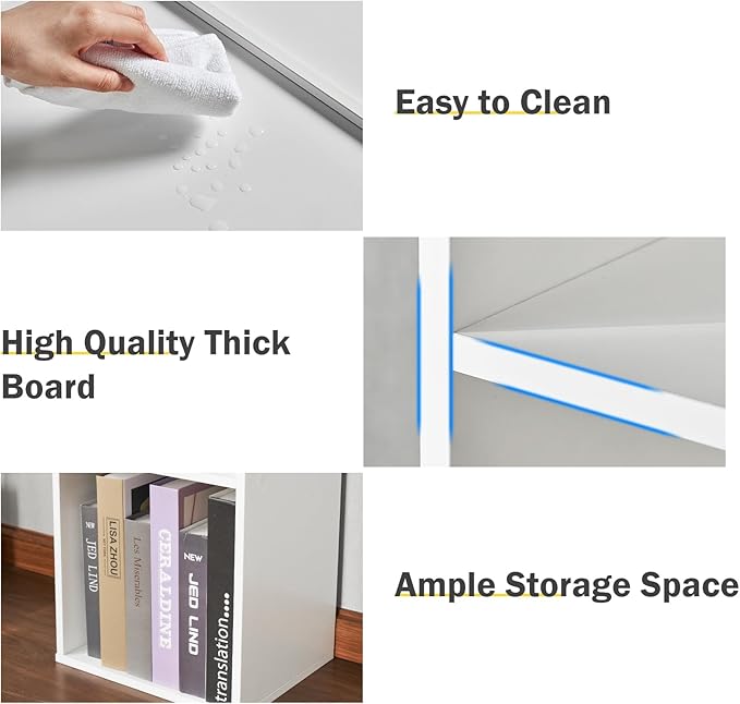 6-Tier Narrow Bookshelf, 71.5" Tall Corner Bookcase, Modern Book Shelf with Storage Space, Wooden Display Storage Shelves for Bedroom, Living Room and Office, White