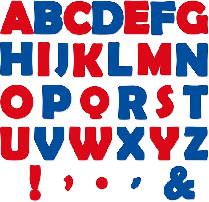 150 PCS Large 6" Bulletin Board Letters Set, 4th of July Classroom Alphabet Cutout Letter for Memorial Day Bulletin Board Display Home School, A Great Helper to Inspire Students' Learning Interest