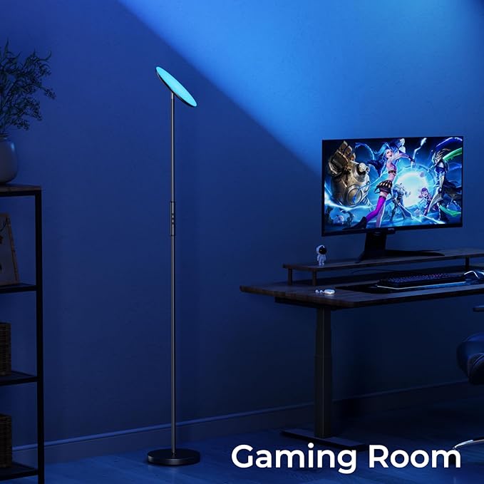 Floor Lamp, 2800LM RGBWW Smart Standing Lamps for Living Room with Smart App & Voice Control, 69.3in Torchiere Floor Lamps Color Changing, 350°Rotating LED Tall Lamp for Bedroom Office Gaming Party