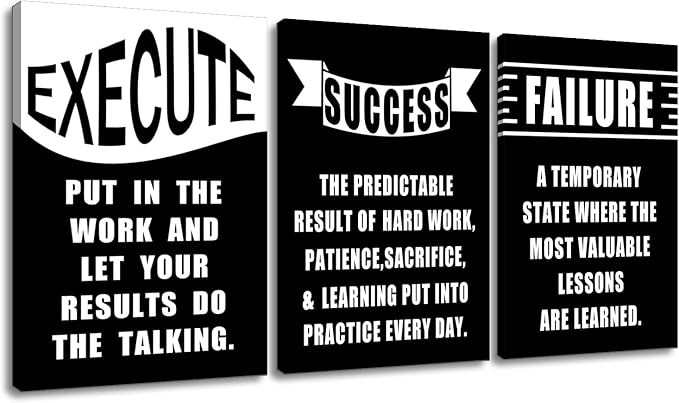 Inspirational Wall Art Successful Entrepreneur Quotes Poster Printing 3 Pieces Always Remind Yourself Posters Print for Living Room Teens Room Gym Workplace Artwork Ready to Hang [60''W x 28''H]