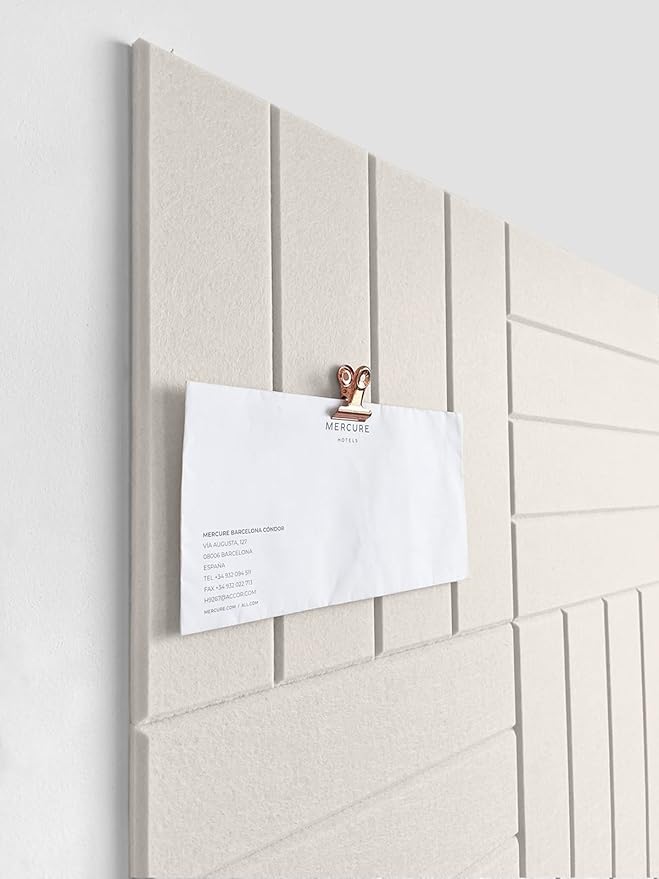 Felt Bulletin Board Tiles | Modern Cork Board Alternative | Large Cork Boards for Walls | Aesthetic Felt Wall Panels for Office & Home Decor | Pinboard & Photo Board (12-Pack) | Beige