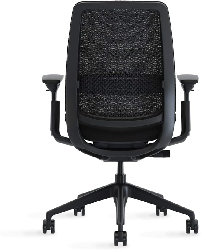 Steelcase Series 2 Office Chair, Black Frame and 3D Microknit Back, Wheels for Hard Flooring, Era Fabric (Saffron)