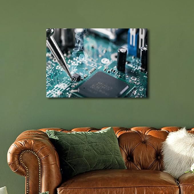 Canvas Wall Art Ready to Hang Cutting Machine Wall Painting Machine Tool Pictures Wall Decor for Bedroom Aesthetic Framed Canvas Art 1 Panel Artwork for Walls Posters & Prints, 12" x18"