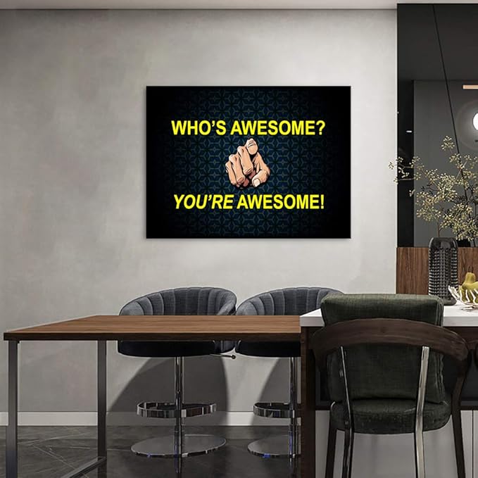 Yatsen Bridge Modern Motivational Who’s Awesome Wall Art Entrepreneur Inspirational Quotes Canvas Posters and Prints Inspiring Painting Artwork for Home and Office Decor - 18''H x 24''W