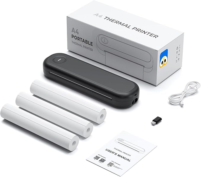 Bluetooth Portable Printer, L86 Thermal Printers Wireless for Travel, Support (Width 2-8.5'')8.5" X 11" US Letter, Inkless Printer Compatible with iOS, Android &Laptop for Office Car Home
