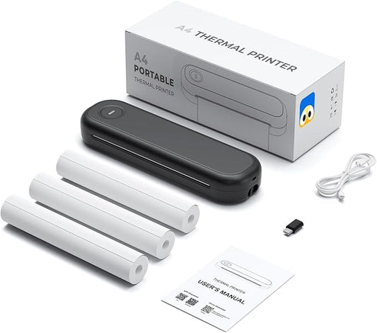 Bluetooth Portable Printer, L86 Thermal Printers Wireless for Travel, Support (Width 2-8.5'')8.5" X 11" US Letter, Inkless Printer Compatible with iOS, Android &Laptop for Office Car Home