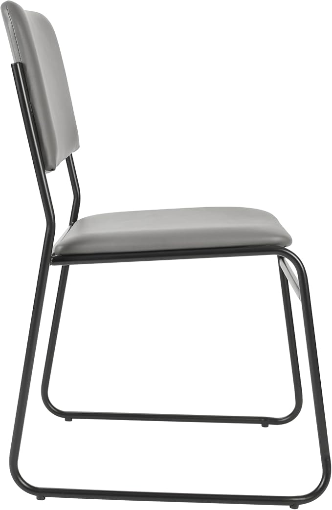 Flash Furniture Hercules Series High Density Vinyl Stacking Chairs for Waiting Rooms and Offices, Lobby Chairs with Padded Seats and Frames, Set of 5, Gray