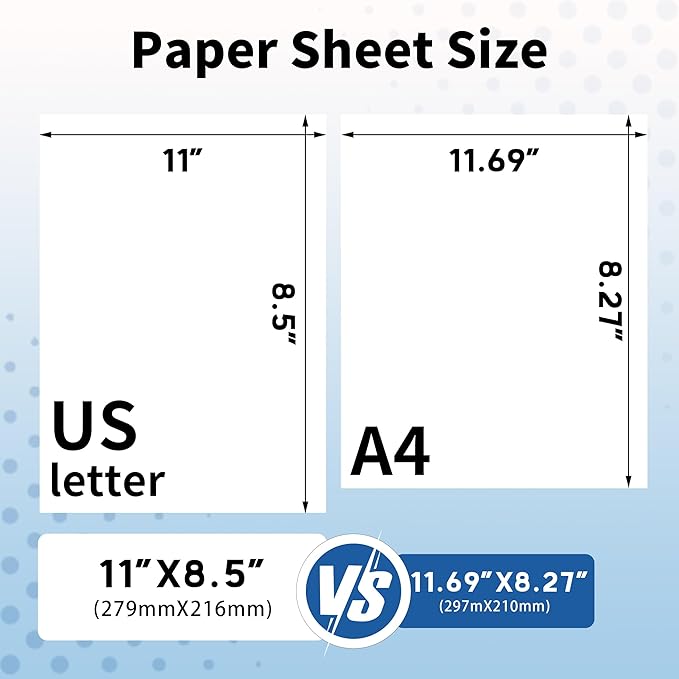 White Printer Paper 8.5 x 11 Inch,ItriAce Copy Regular Paper Compatible with Phomemo P831, HPRT MT800/Brother/HP/Canon Printer,200 Sheets US Letter Printer Papers.