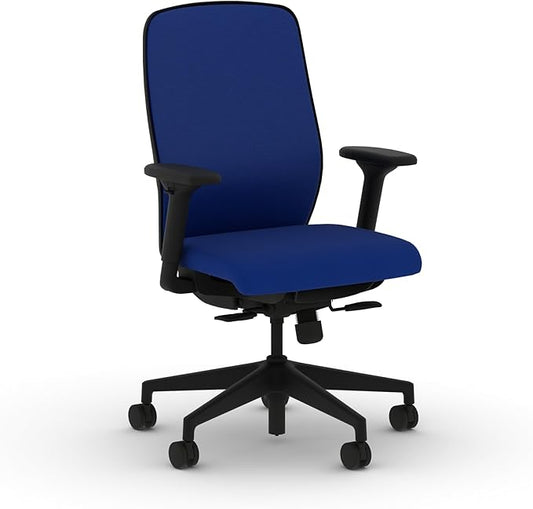 HON Nucleus Task Chair, Spectrum Mesh, Standard Synchro-Tilt Control, Office Chair with Lumbar Support, Height and Width Adjustable Arms, Black Frame, Cobalt