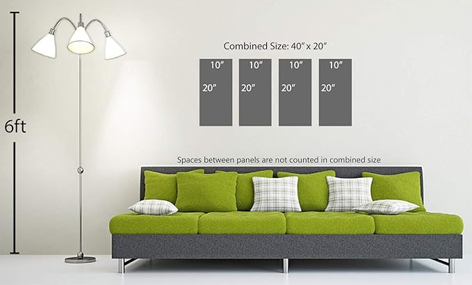 40 x 20 TOTAL - Landsape of lines Wall Art Canvas Geometric Print modern minimalis, office art - 4 Panel Split