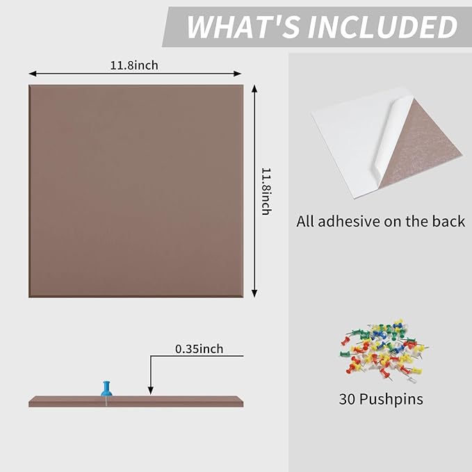 Large Bulletin Board 48"x 24" Cork Boards for Walls, 12 Pack Felt Wall Panels Photo Board, Cork Board for Office Home Pin Board