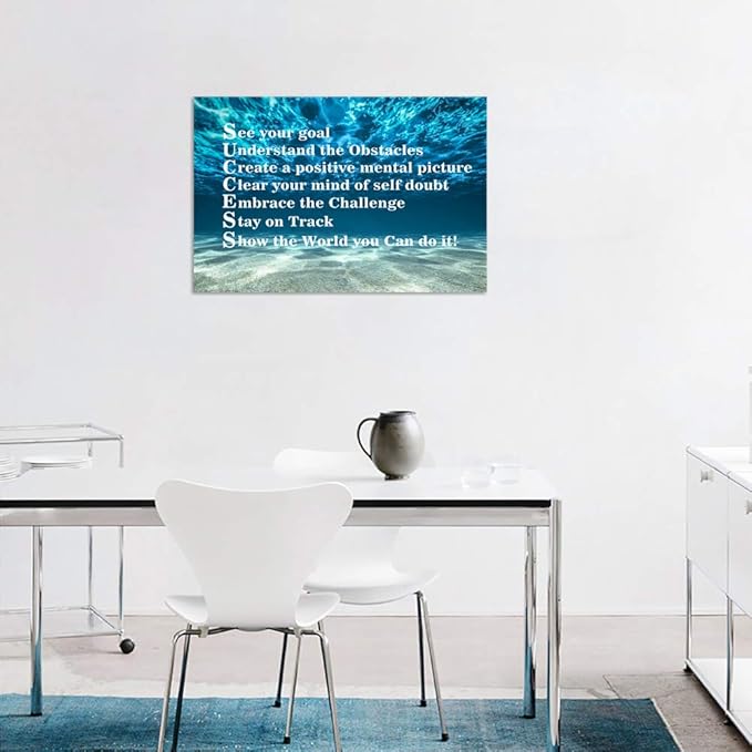 Yatsen Bridge Inspirational Posters Wall Decor Motivational Canvas Wall Art Modern Inspiring Quotes SUCCESS Picture Paintings Artwork Home Decorations for Office Bedroom Framed-36x24 inches