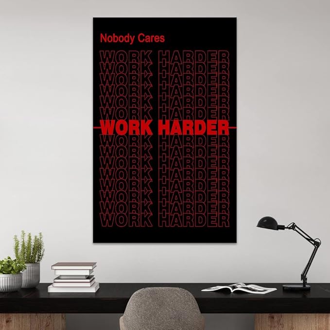 Yatsen Bridge Success Motivational Quote Posters Modern Nobody Cares Work Harder Entrepreneur Inspirational Motto Canvas Wall Art Framed Ready to Hang for Office Home Decor - 28''W x 44''H