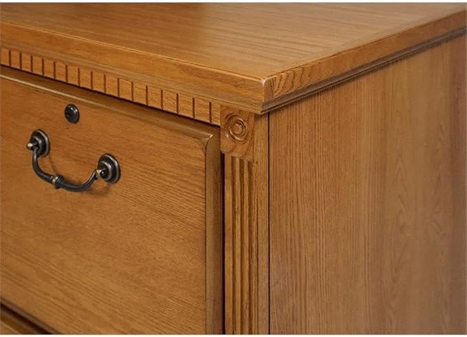 Pemberly Row Contemporary 2-Drawer Wood Filing Cabinet in Natural, Solid Wood Construction, Sturdy and Durable, Office or Home File Storage, Compact and Functional Design