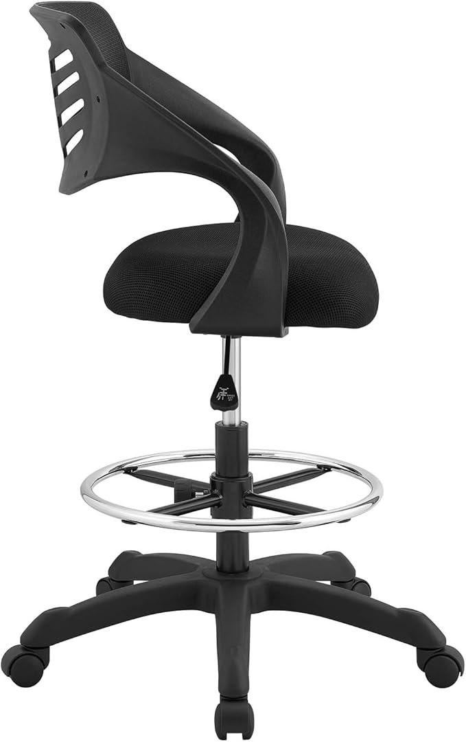 Modway Thrive Drafting Chair - Tall Office Chair for Adjustable Standing Desks in Black