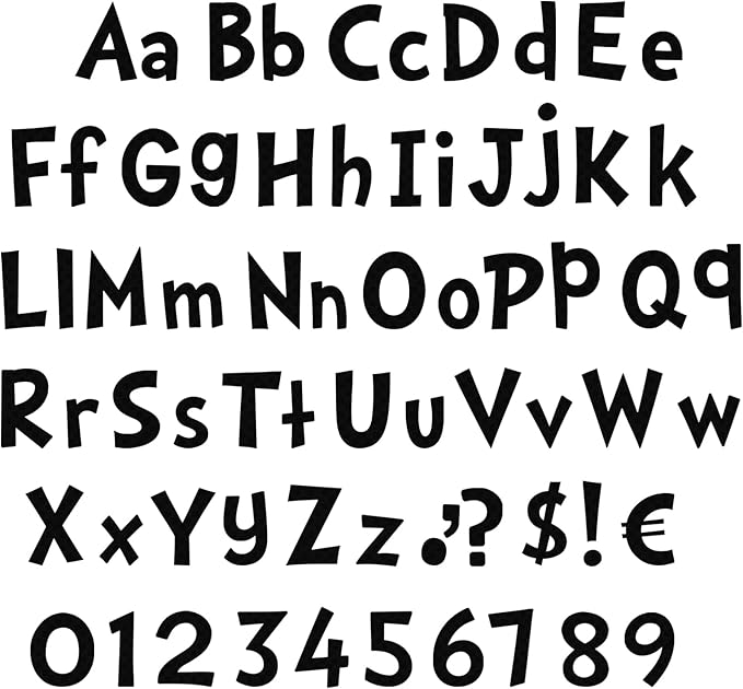 Tenare 134 Pieces 5 Inch Bulletin Board Letters Alphabet Numbers Combo Set Letter Cutouts for Bulletin Board Display Home Decor(Black Color)