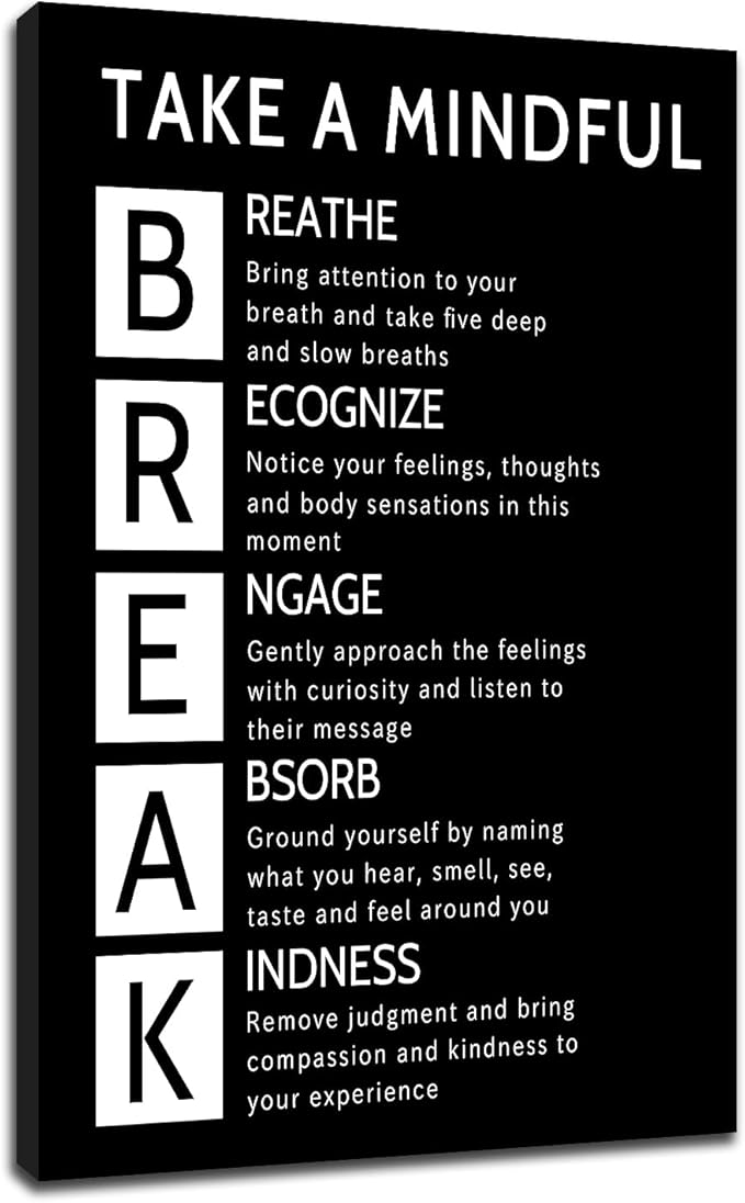 Inspirational Wall Art Motivational Quotes Canvas Poster Print Modern Inspiring Home Decor Picture Painting Artwork for Home Bedroom Office Meditation Corner Stretched and Framed [18''Wx24''H]