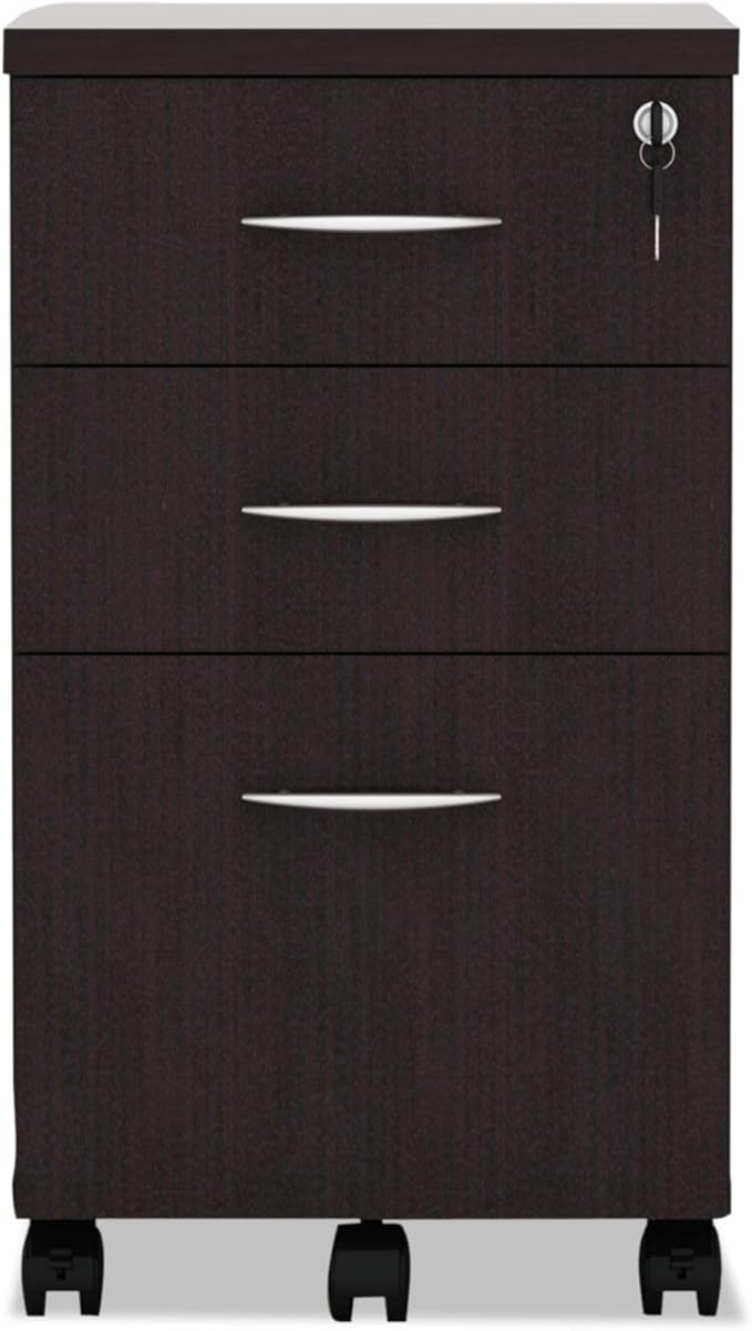 Alera ALE Valencia Mobile B/B/F Pedestal File, 15 7/8 x 20 1/2 x 28 3/8, Espresso