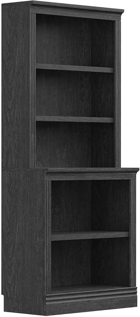 JAHRSTIM Halston Multi-Depth Bookcase, Adjustable Storage Open Display Shelving Unit for Home and Office Space, 15.75”L x 31.50”W x 72.50”H, Black