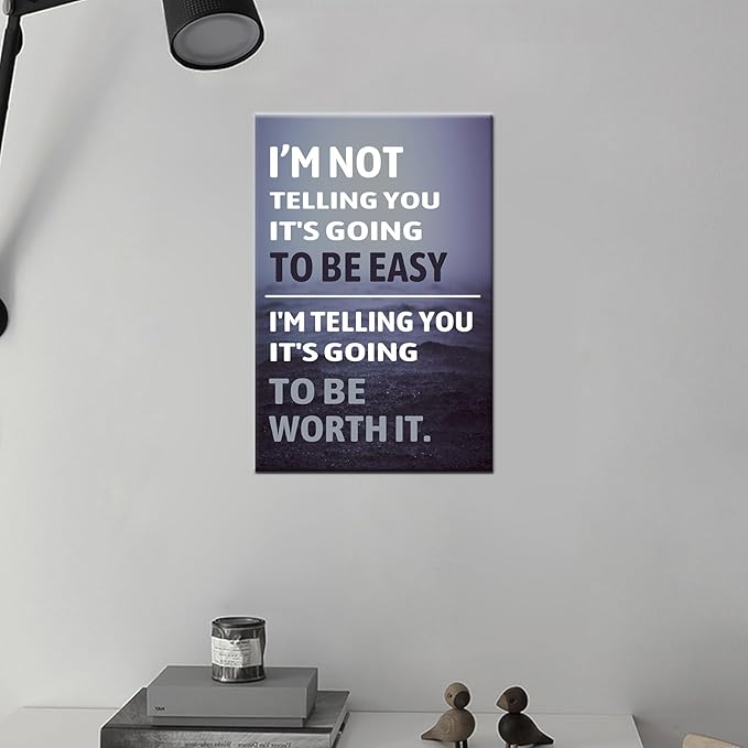 PSYYSP Motivational Wall Art Inspirational Poster Inspiring Canvas Painting Prints Artwork for Office Living Room Modern Home Decor Picture Stretched and Framed Ready to Hang [12''Wx18''H]