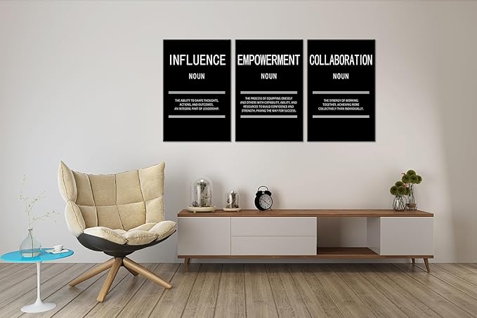 Leadership Inspirational Wall Art Empowerment Collaboration Influence Motivational Print Canvas Poster Painting for Office Modern Inspiring Artwork for Home Living Room Wall Decor[72''Wx 36''H]