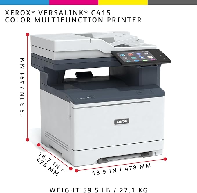 Xerox Versalink C415dn Color Printer - A4 40ppm Color Laser All in One Multifunction Printer with Duplex 2-Sided Printing, Office or Small Business Use - Copy/Print/Scan/Fax - Touchscreen