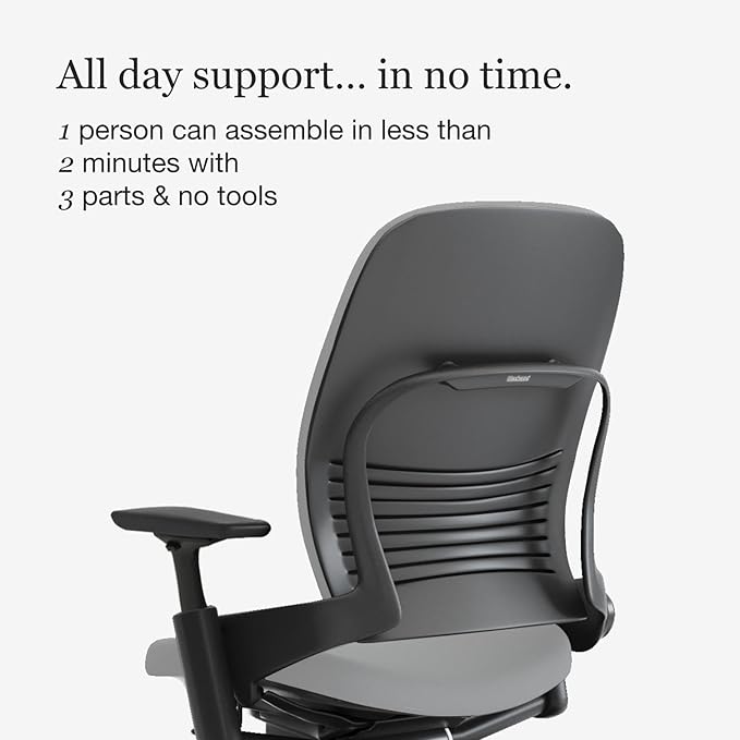Steelcase Leap Upholstered Hard Casters - Blue Nickel