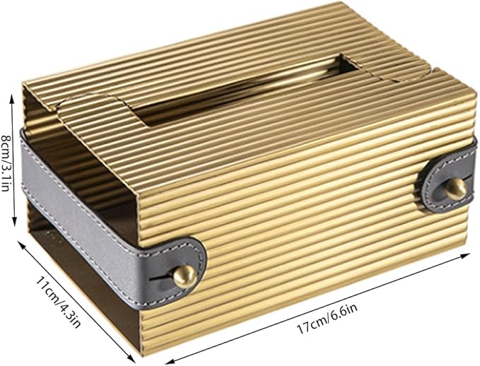 Stylish Tissue Box Car Tissue Box Rectangle Napkin Box Holders and Modern Desktop Decoration for Bathroom Vanity Countertops Offices Gift Modern Tissue Box (Color : Gold, Size : Large) (Gold Large)