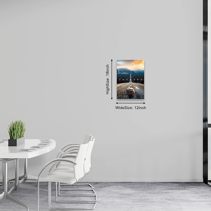 Motivational Canvas Wall Art Entrepreneur Forward Poster Print Decorations Decor for Office Living Room and Bedroom (12" W x 18" H)
