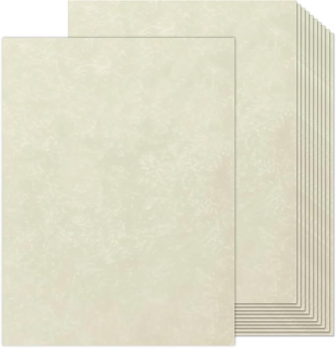 90 pcs Parchment Paper, 8.5 x11 Certificate Paper, 80 GSM Double-Sided Stationery Paper for Resumes & Diplomas, Letter Size Diplomas for Printing & Writing