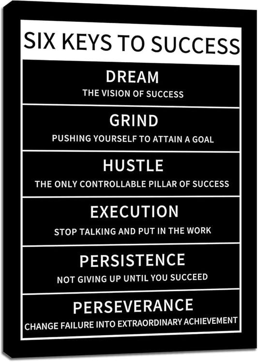 Motivational Office Wall Decor Posters Inspirational Black Wolf Canvas Wall Art Posters Prints Entrepreneur Quote Wall Picture Paintings Artwork Home Bedroom Living Room Decor Framed 12"x16"