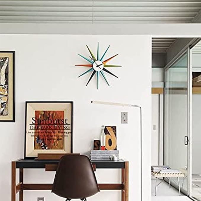 Wall Clock Wall Clock Multicolor Modern Wall Clock, Silent Non-Ticking Battery Operated Decorative Clock, Minimalistic and Stylish, Aluminium Pointer, for Living Room Bedrooms Office Kitchen