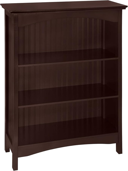 eHemco 3 Tier Bookcase with 2 Arched Supports, 40 Inches, Cherry