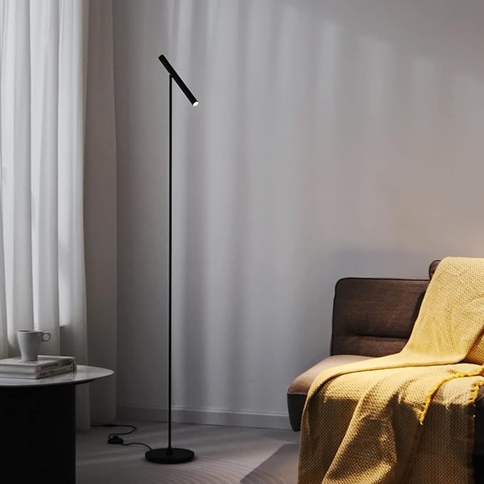 Floor Lamps for Living Room, 66" Modern Floor Lamp LED Standing lamp with Foot Switch 6W Warm Light Tall Lamp for Bedroom, Office, Study Room, Home, Lamp Head Adjustable