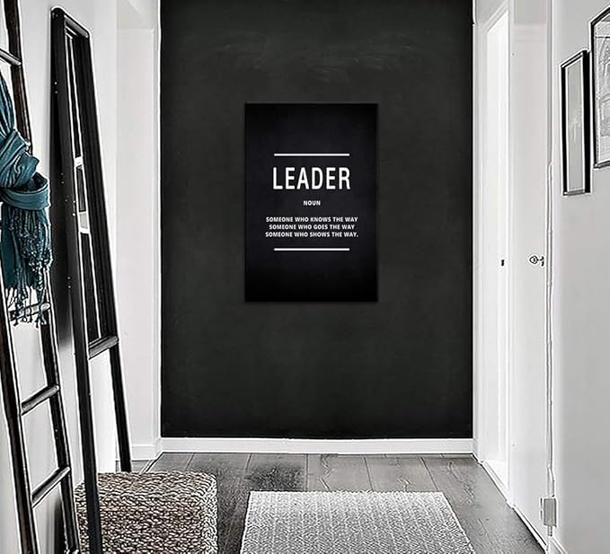 Yatsen Bridge Inspirational Wall Art Leader Noun Inspiring Painting Prints on Canvas Motivational Leadership Entrepreneur Quotes Posters Inspiration Artwork Decor for Home Office Framed (24”Wx36”H)