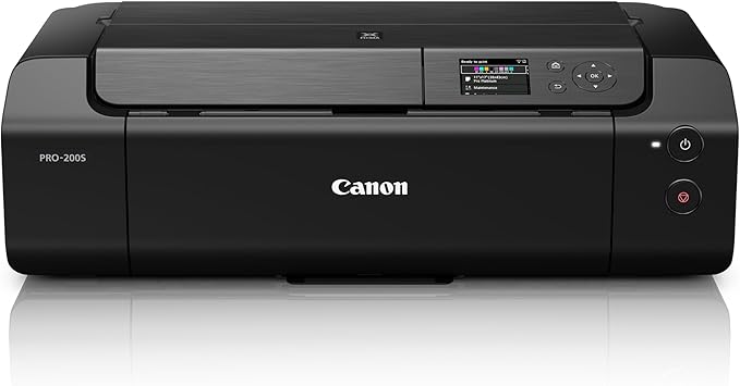 Canon PIXMA PRO-200S Professional 13" Wireless Inkjet Photo Printer with 3.0" Color LCD Monitor, 8-Color Dye-Based Ink, Black