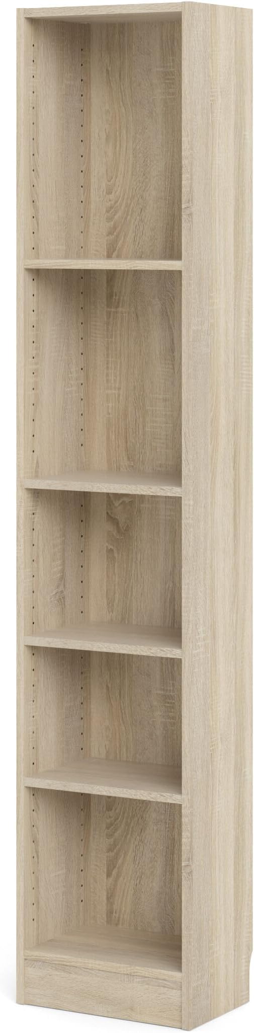 Tvilum Element Narrow 5 Shelf Bookcase, Tall, Oak