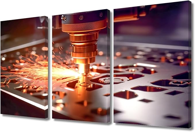 TUMOVO Canvas Art Room Decor 3 Pieces Canvas Art Milling Machine Paintings Canvas Wall Art Modern Wall Artwork Wall Contemporary Home Decorations for Living Room Bedroom Office Bathroom, 36x24 Inch